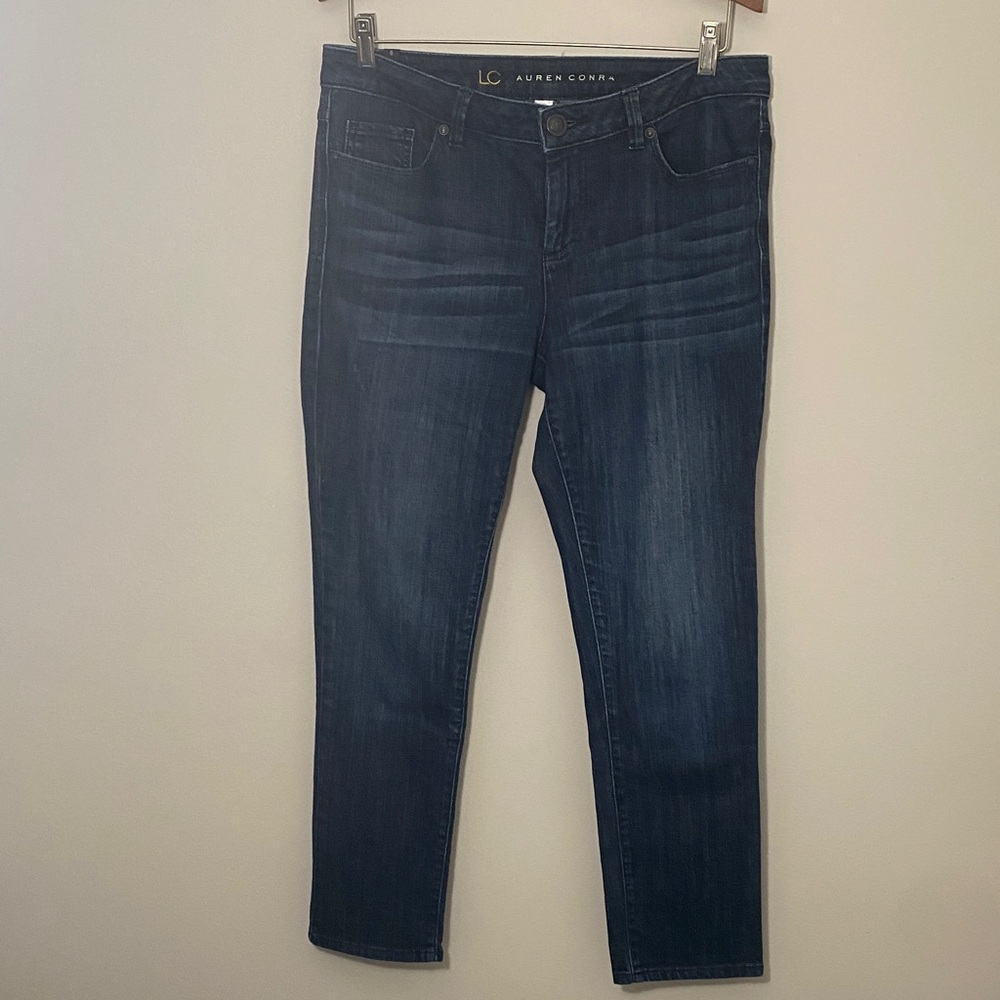 LC Lauren Conrad Women's Deep Indigo Cropped Jeans